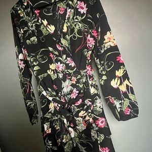 Black dress with flowers print